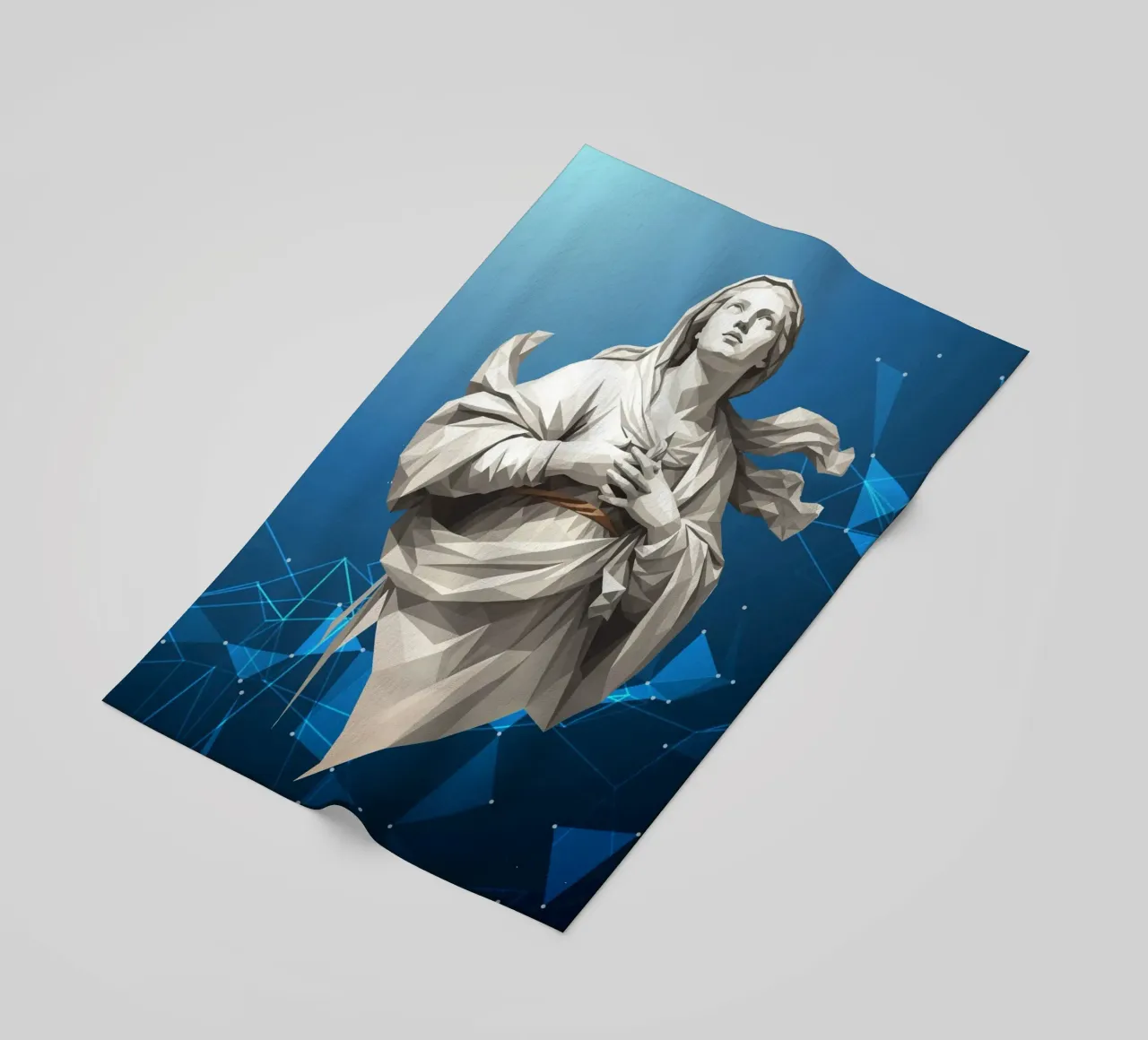 Statua dell'angelo Anima Benedetta Lowpoly telo mare da Low Profile