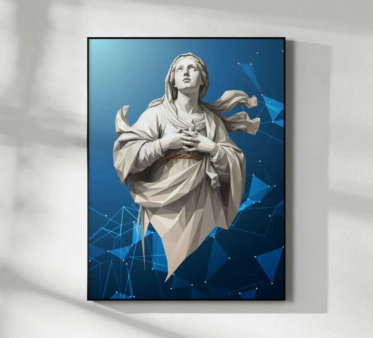Statua dell'angelo Anima Benedetta Lowpoly plexiglass da Low Profile