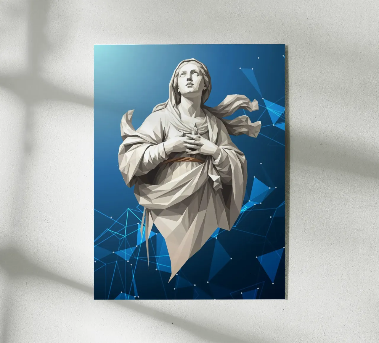 Statua dell'angelo Anima Benedetta Lowpoly plexiglass da Low Profile