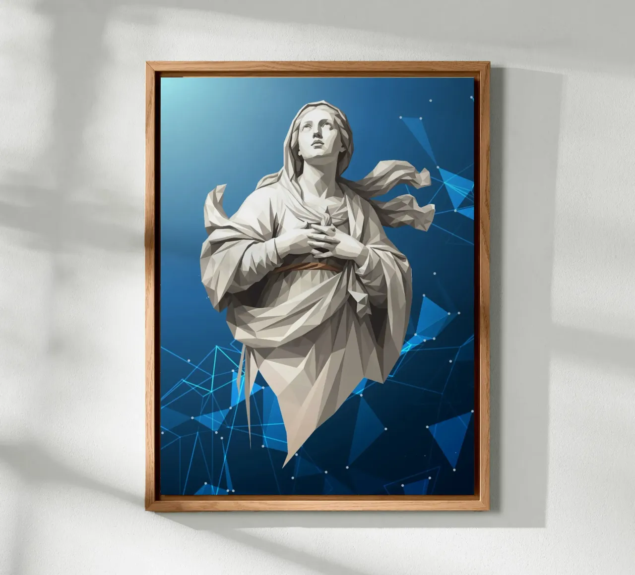 Statua dell'angelo Anima Benedetta Lowpoly alluminio dibond da Low Profile
