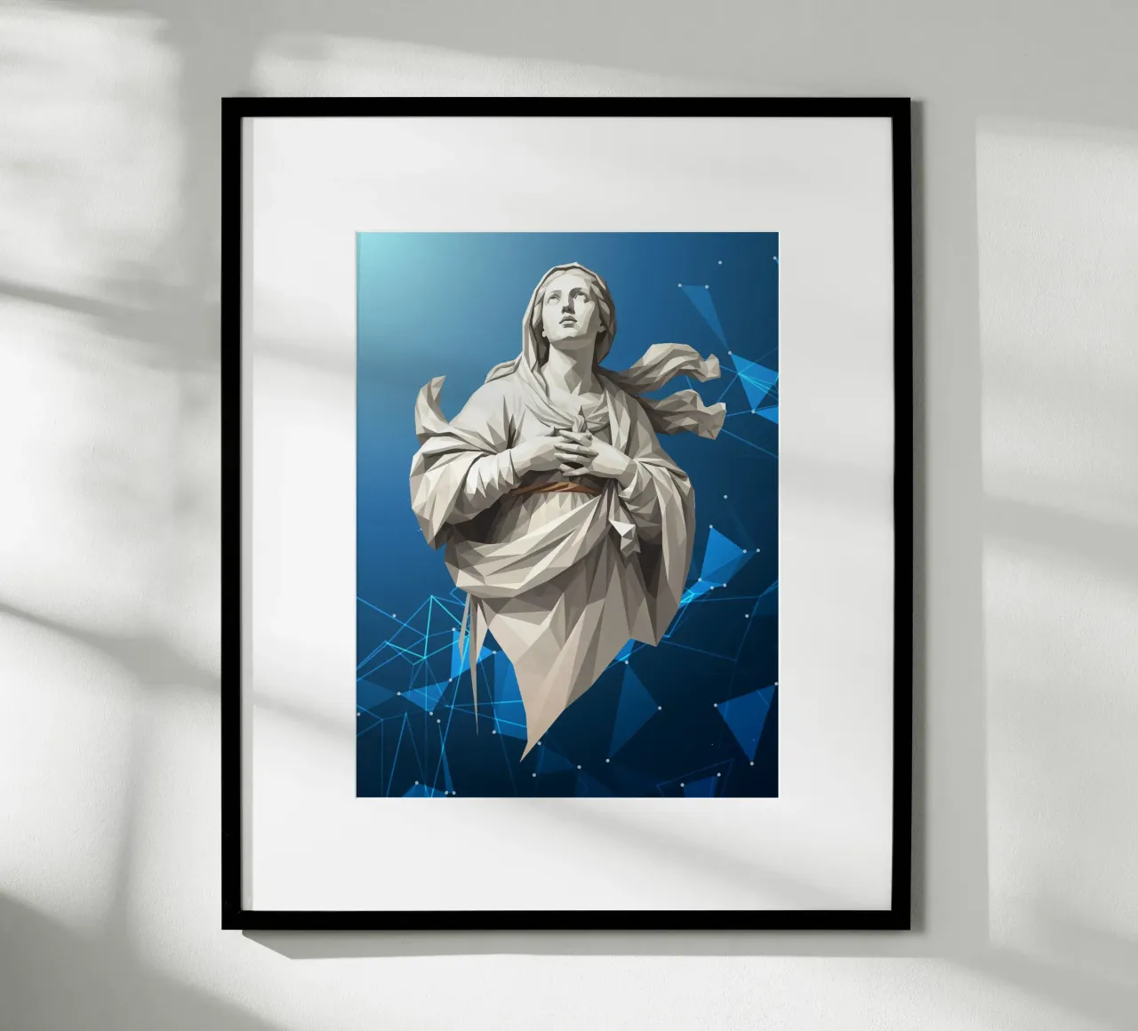 Statua dell'angelo Anima Benedetta Lowpoly carta hahnemühle da Low Profile
