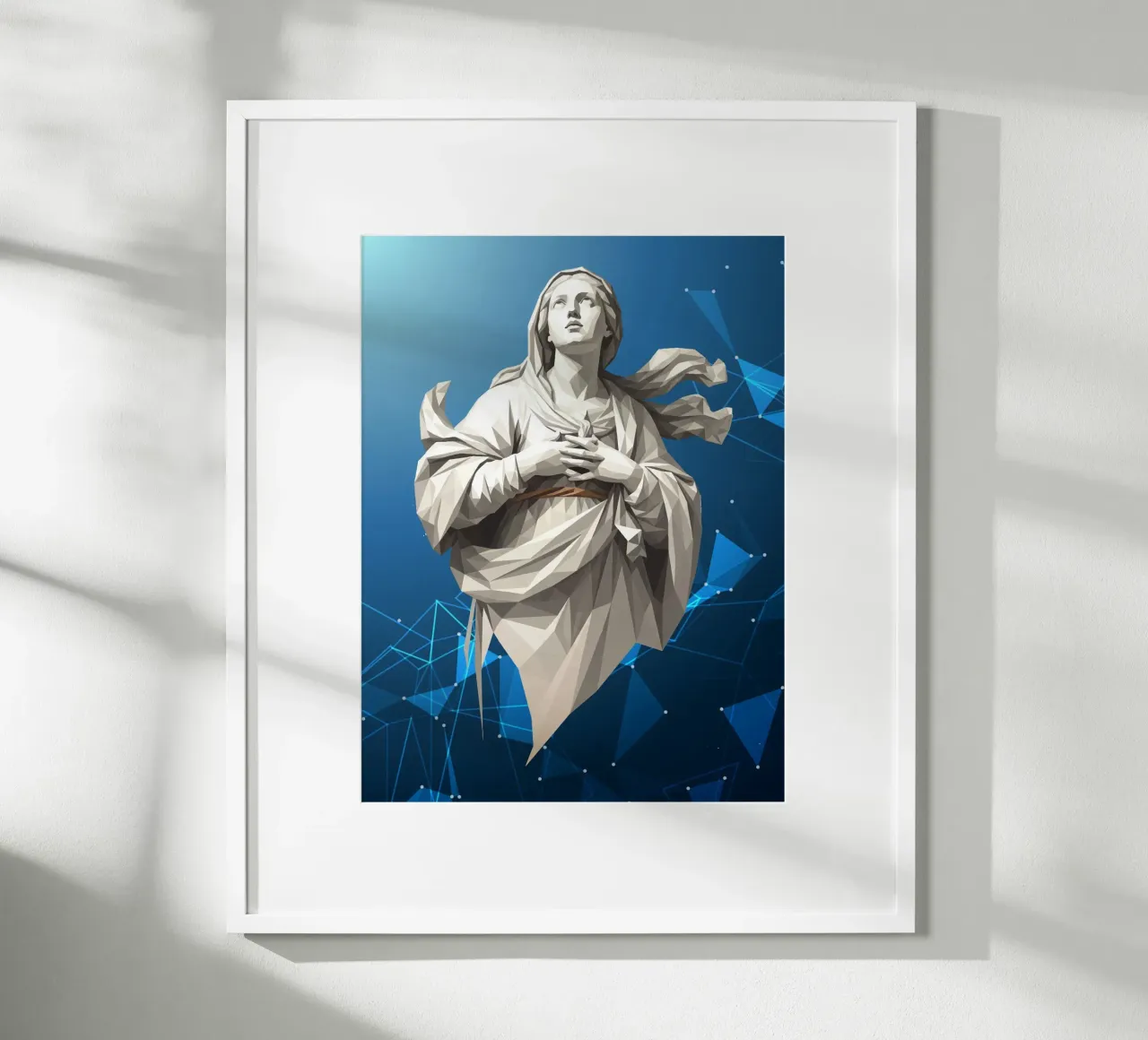 Statua dell'angelo Anima Benedetta Lowpoly carta hahnemühle da Low Profile