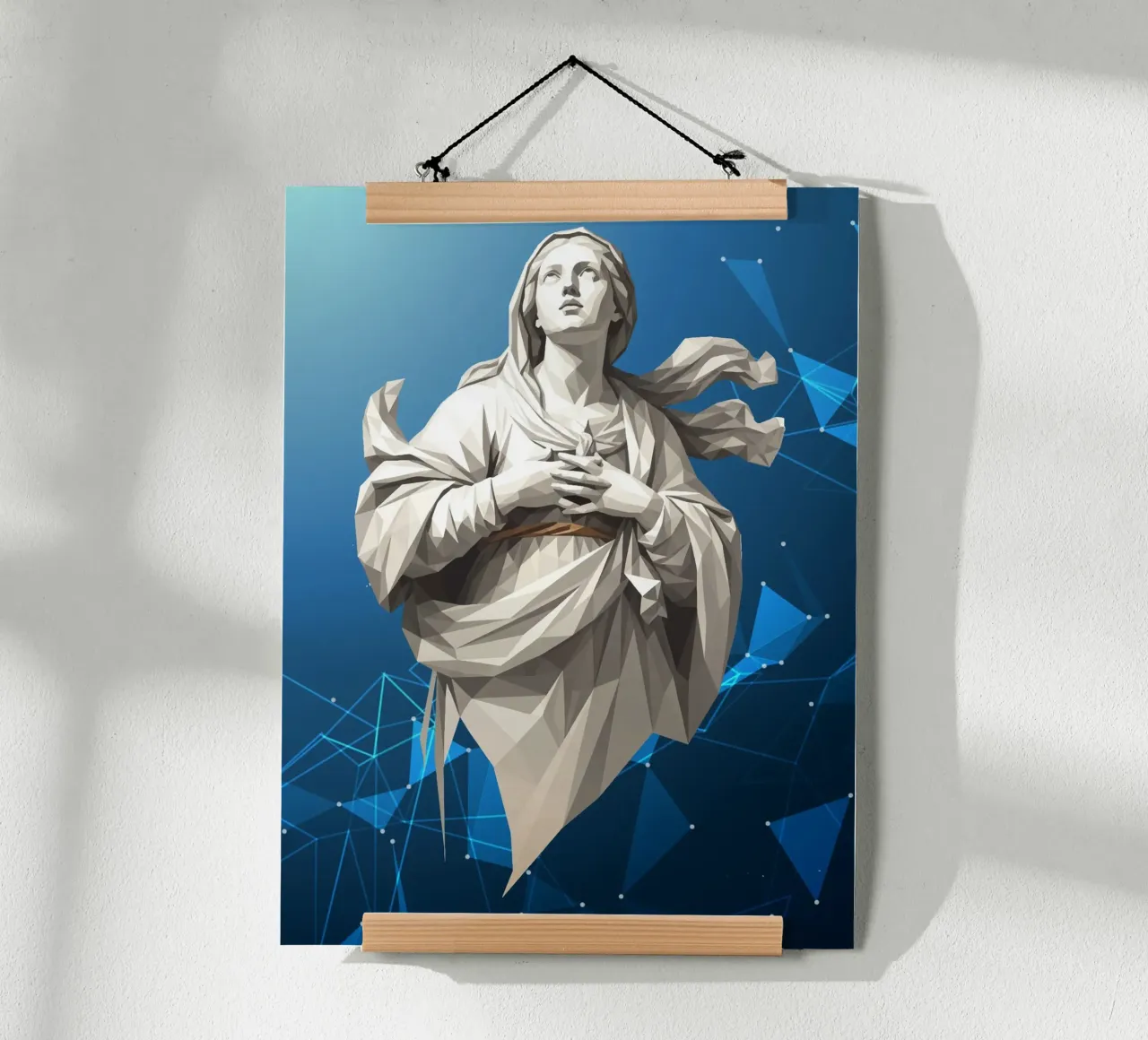 Statua dell'angelo Anima Benedetta Lowpoly carta hahnemühle da Low Profile