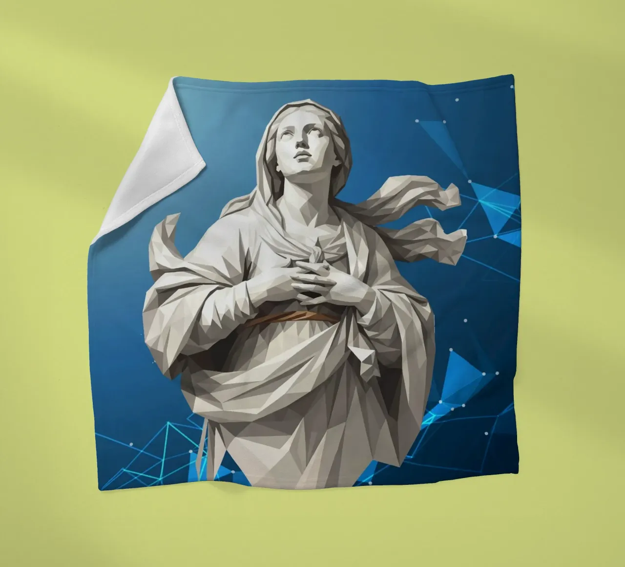 Statua dell'angelo Anima Benedetta Lowpoly coperta in pile da Low Profile