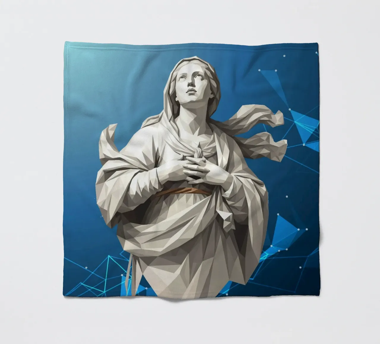 Statua dell'angelo Anima Benedetta Lowpoly coperta in pile da Low Profile