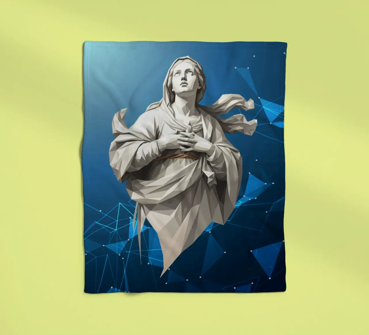 Statua dell'angelo Anima Benedetta Lowpoly coperta in pile da Low Profile