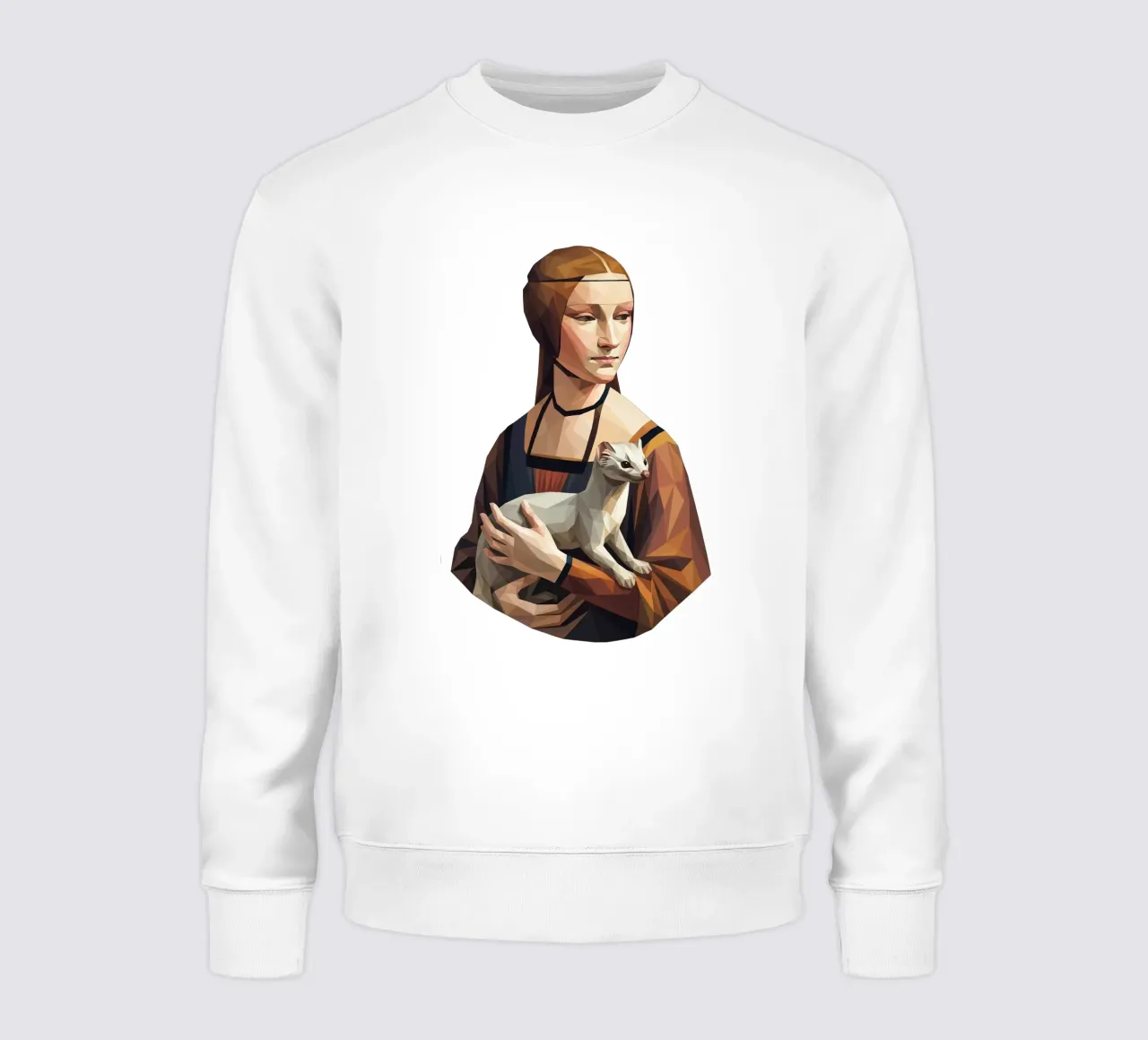 Signora con l'ermellino Lowpoly felpa da Low Profile