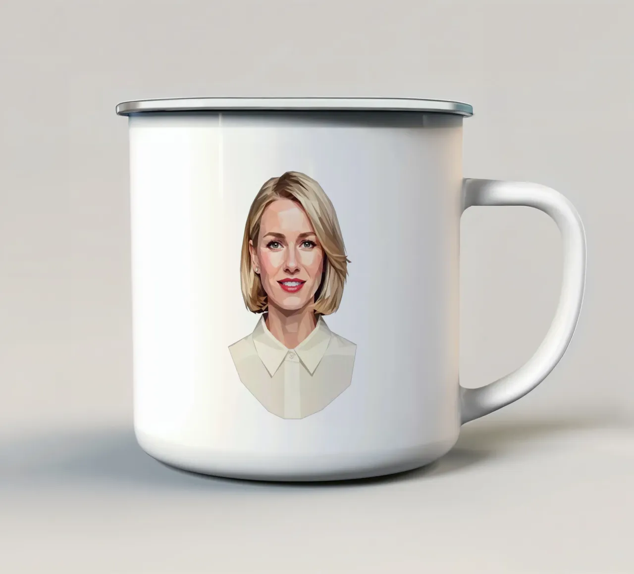 Naomi Watts Lowpoly tazza in smalto da Low Profile