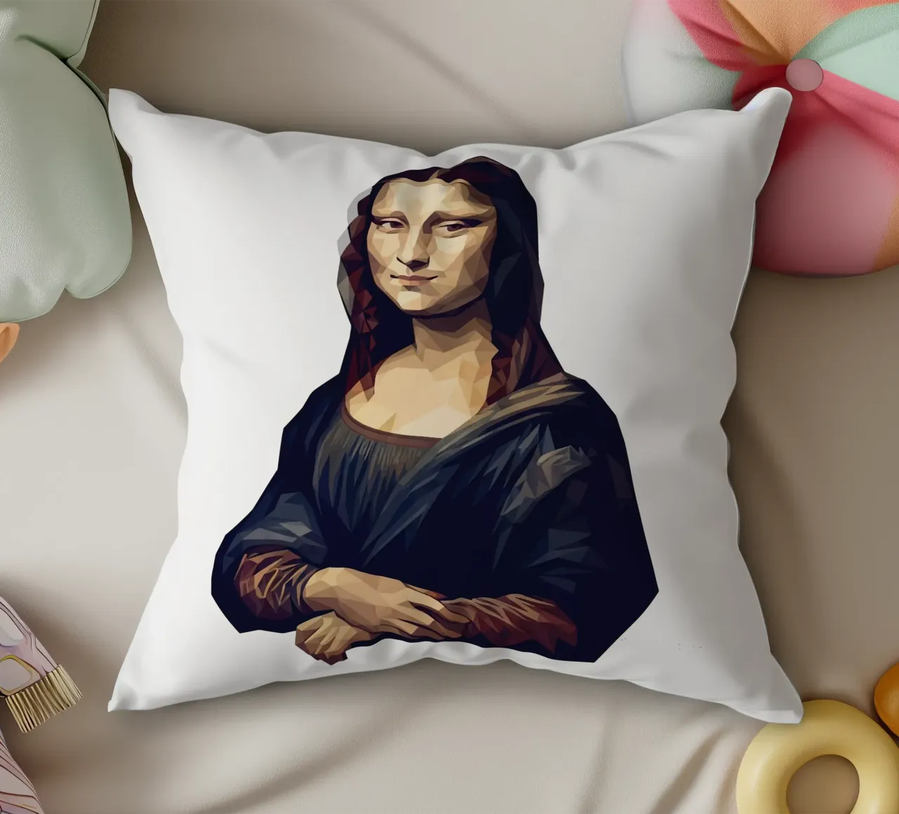 Monna Lisa Lowpoly cuscino da Low Profile
