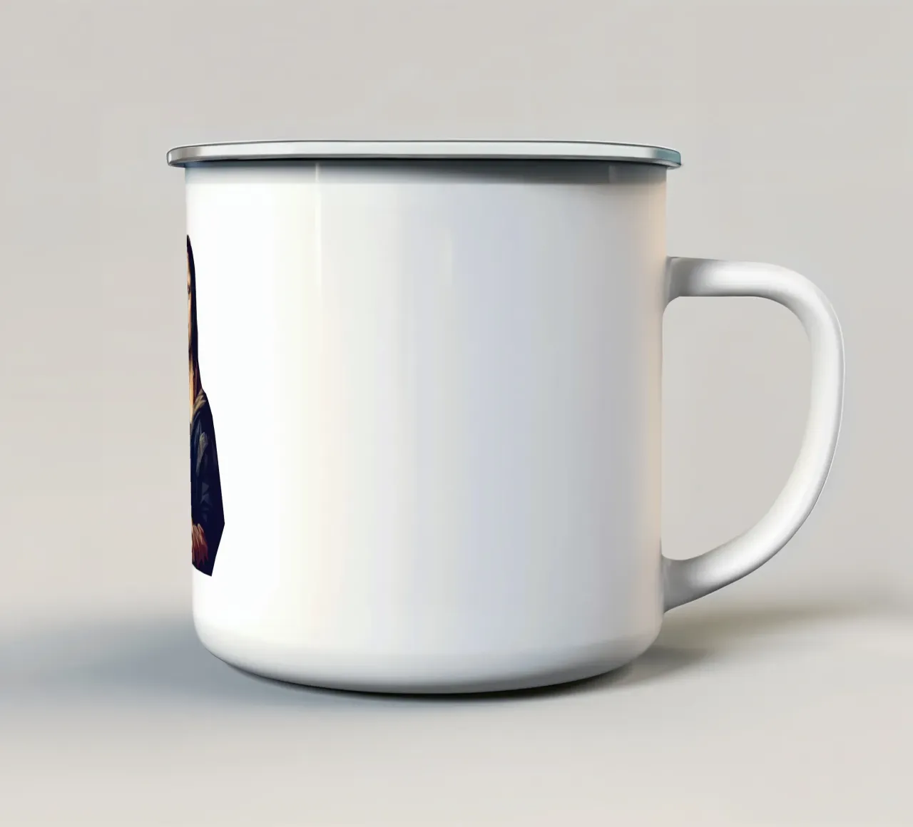 Monna Lisa Lowpoly tazza in smalto da Low Profile