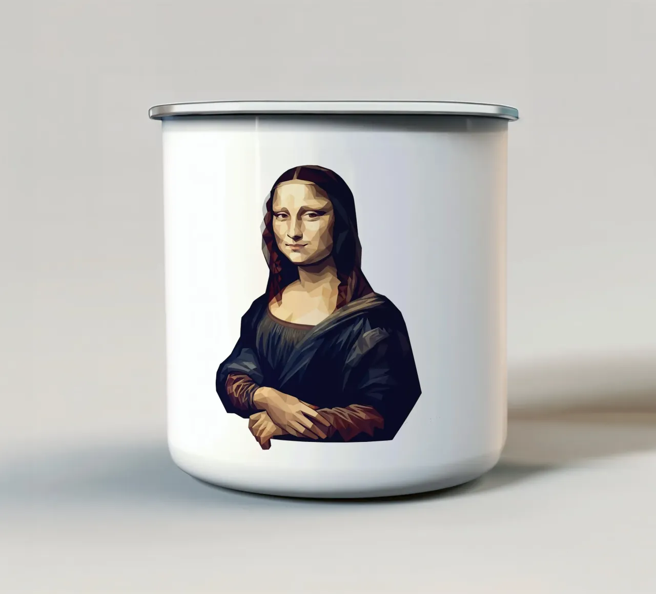 Monna Lisa Lowpoly tazza in smalto da Low Profile