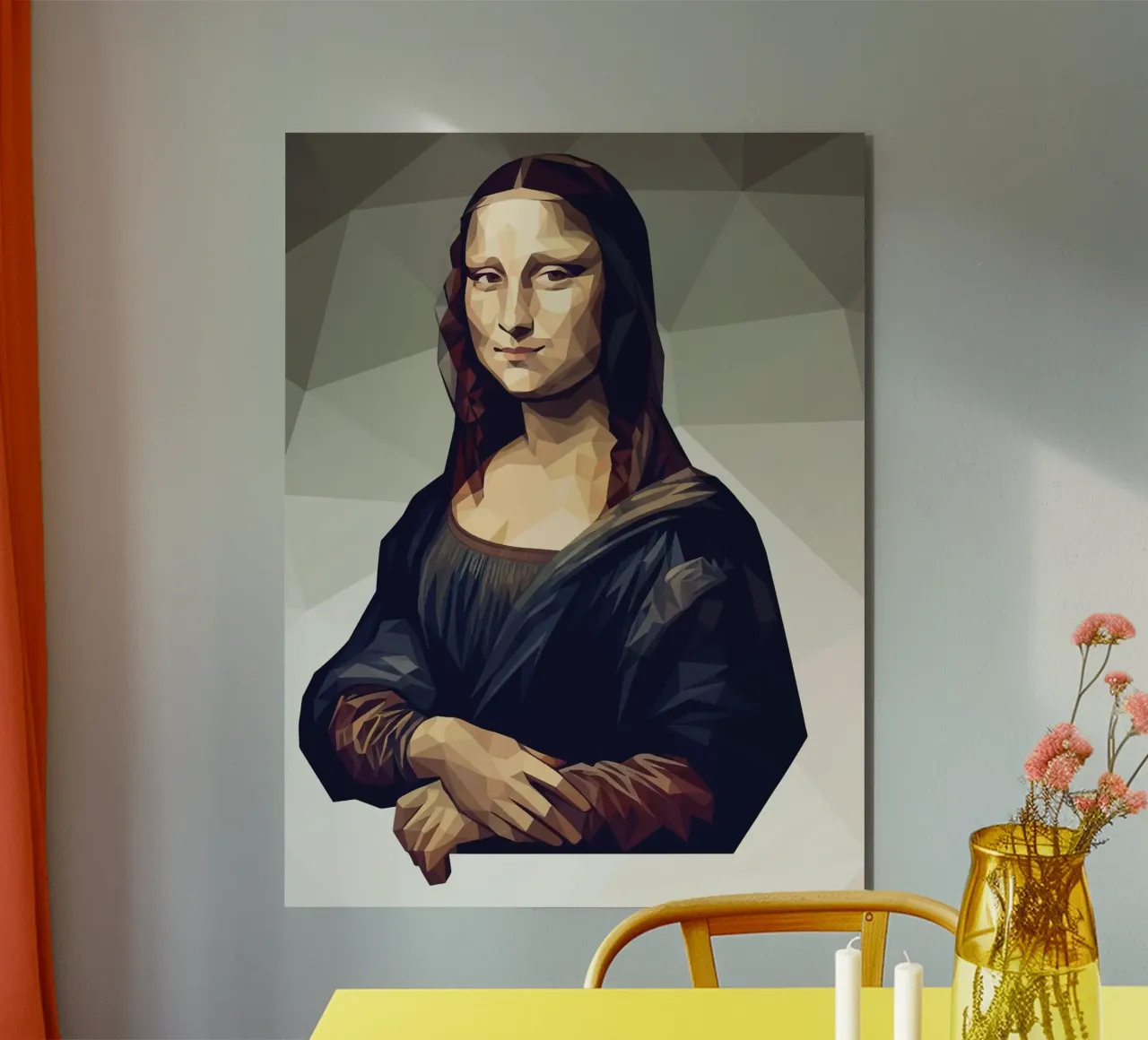 Monna Lisa Lowpoly alluminio dibond da Low Profile
