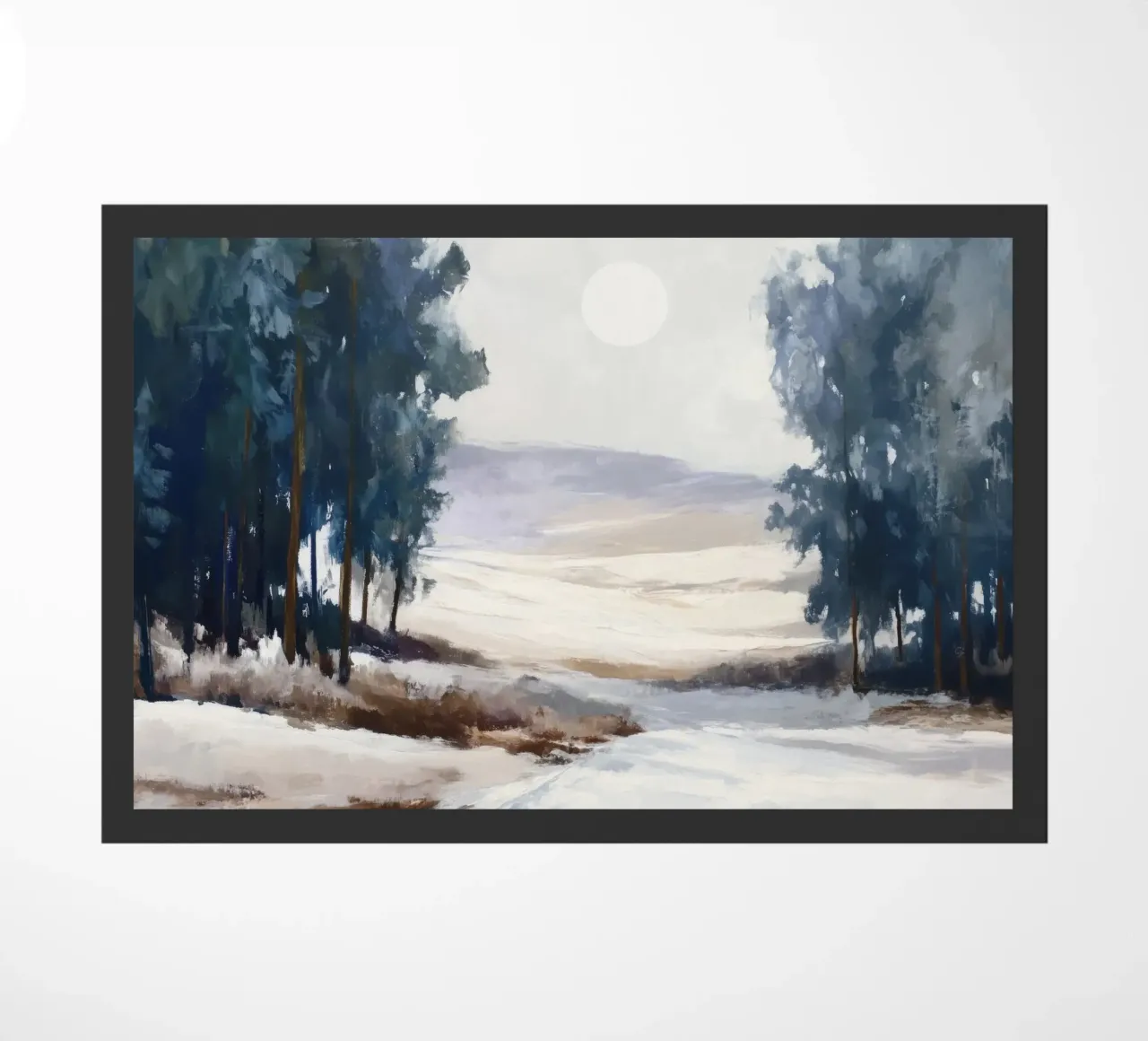 Winter Landscape with Snowy Fields - Tall Trees and Pale Sun zerbino da Dune