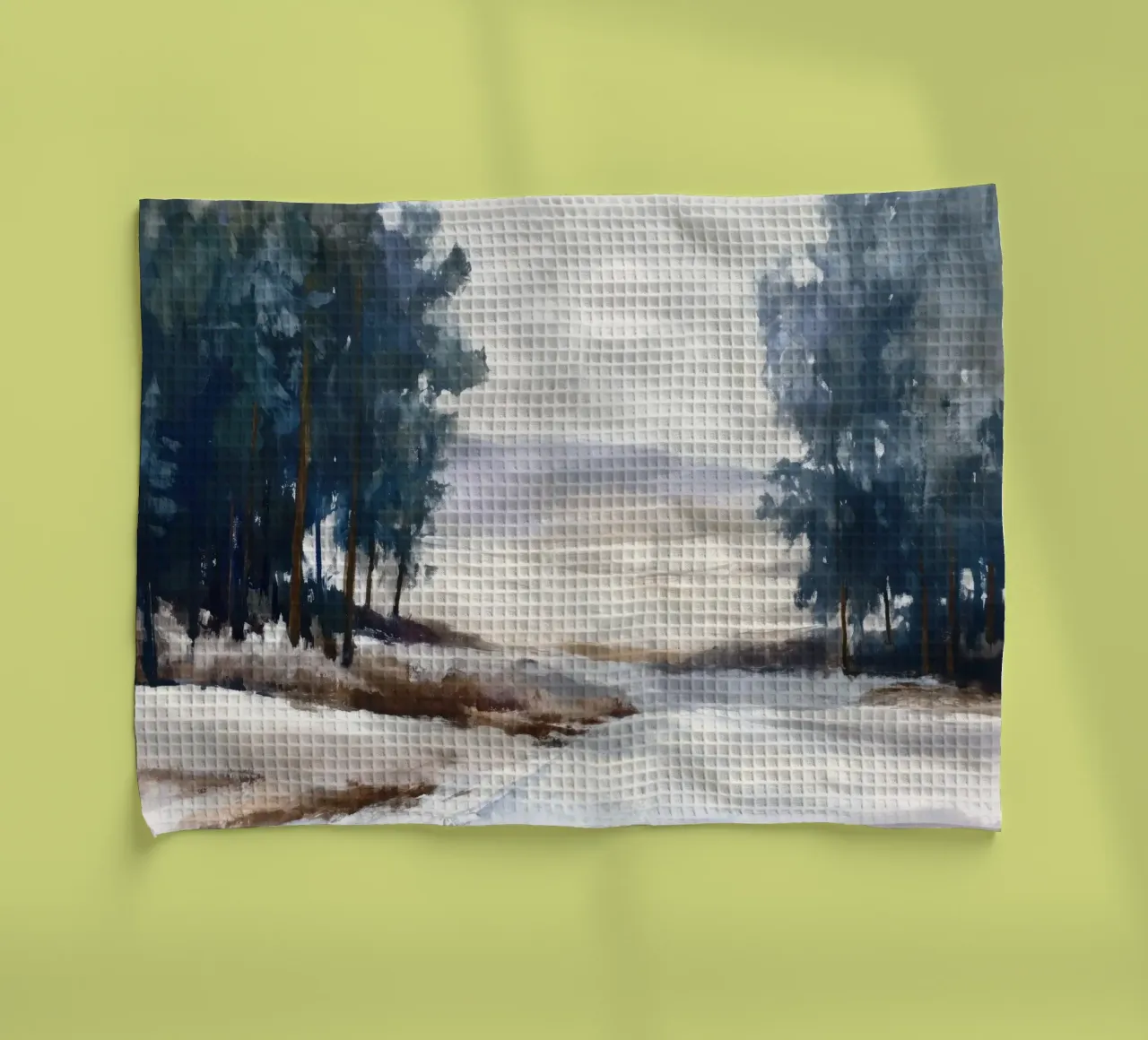 Winter Landscape with Snowy Fields - Tall Trees and Pale Sun canovaccio da cucina da Dune