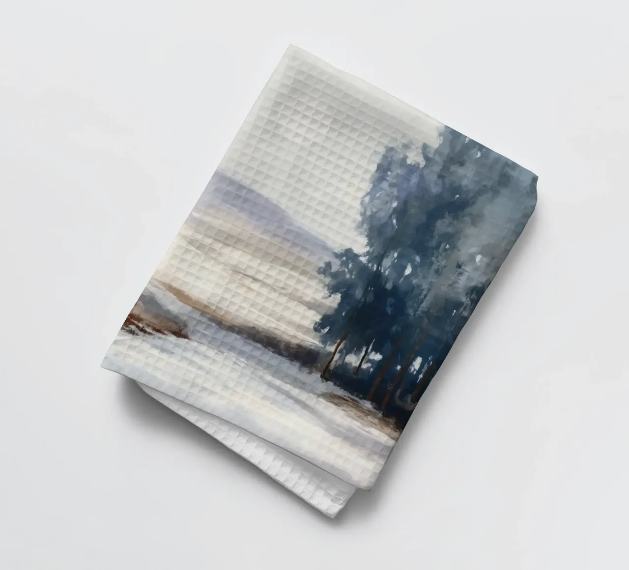 Winter Landscape with Snowy Fields - Tall Trees and Pale Sun canovaccio da cucina da Dune