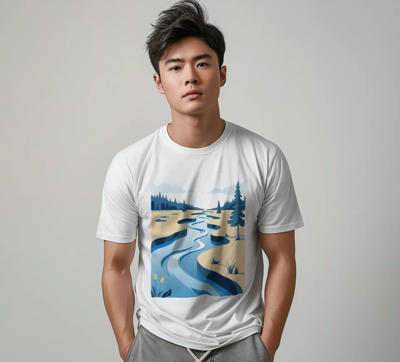 Curva del fiume t-shirt da LIFESTYLE OBJECTS