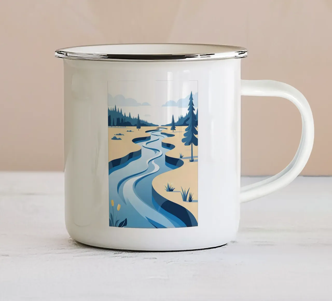 Curva del fiume tazza in smalto da LIFESTYLE OBJECTS