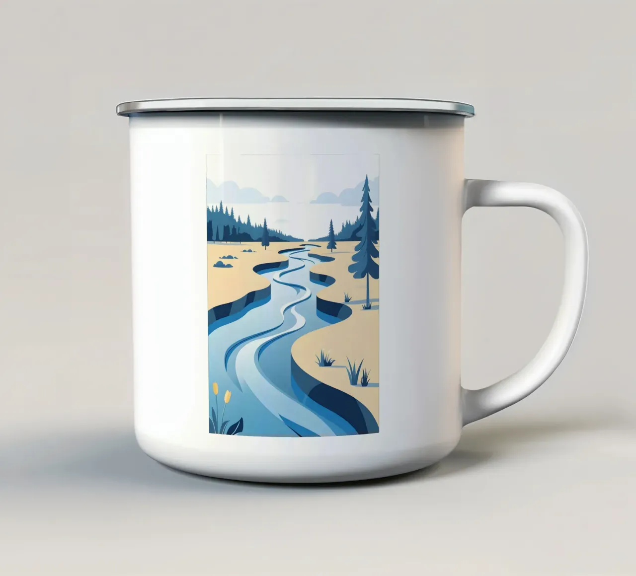 Curva del fiume tazza in smalto da LIFESTYLE OBJECTS