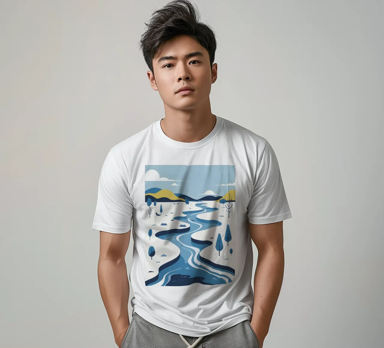 Curva del fiume t-shirt da LIFESTYLE OBJECTS