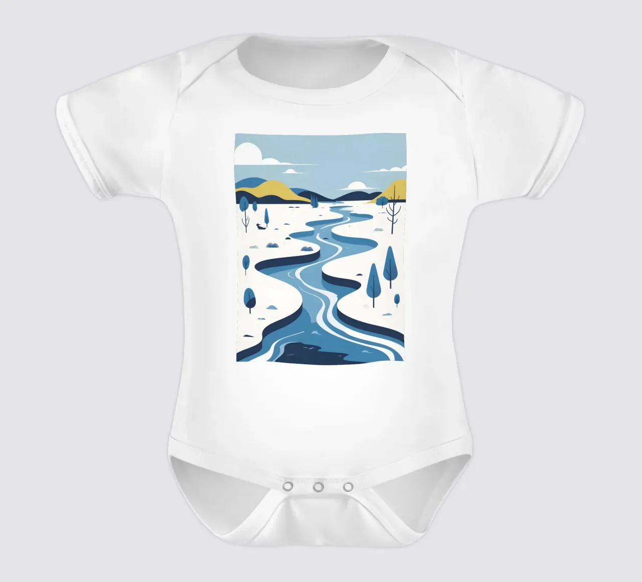 Curva del fiume body neonato maniche corte da LIFESTYLE OBJECTS