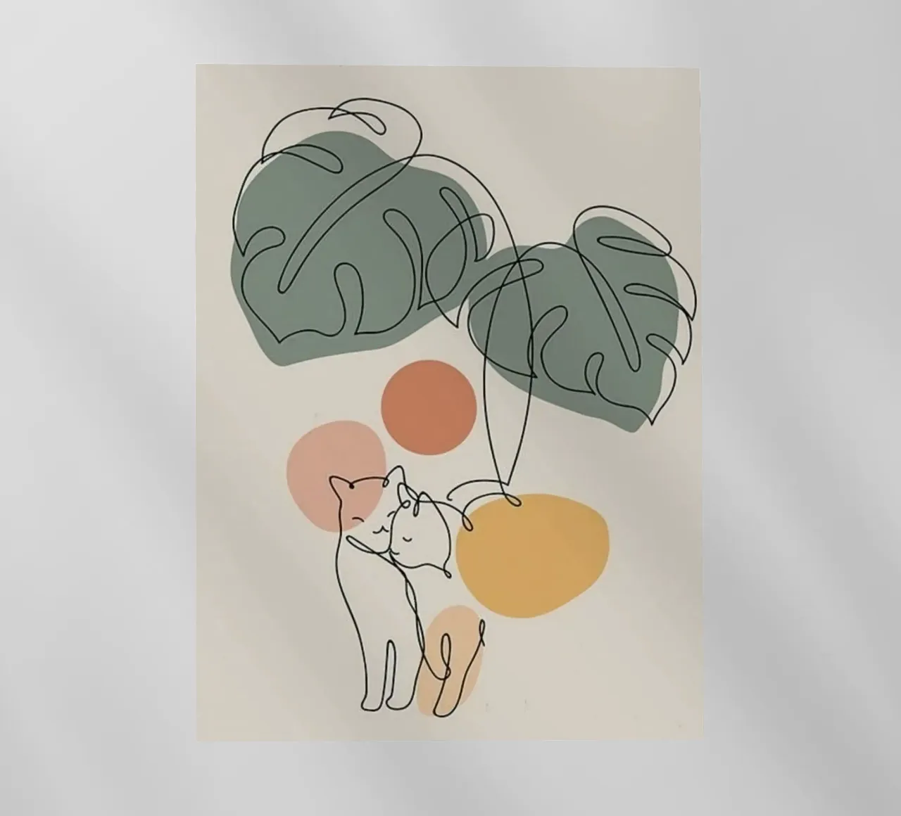 couple cat line with branch pellicola backlit da andern