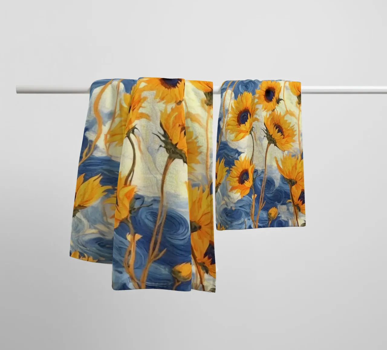 sunflower in curve shade asciugamano da bagno da andern