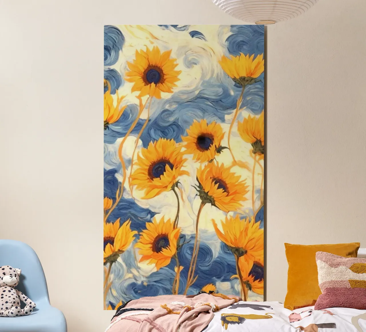 sunflower in curve shade alluminio dibond da andern