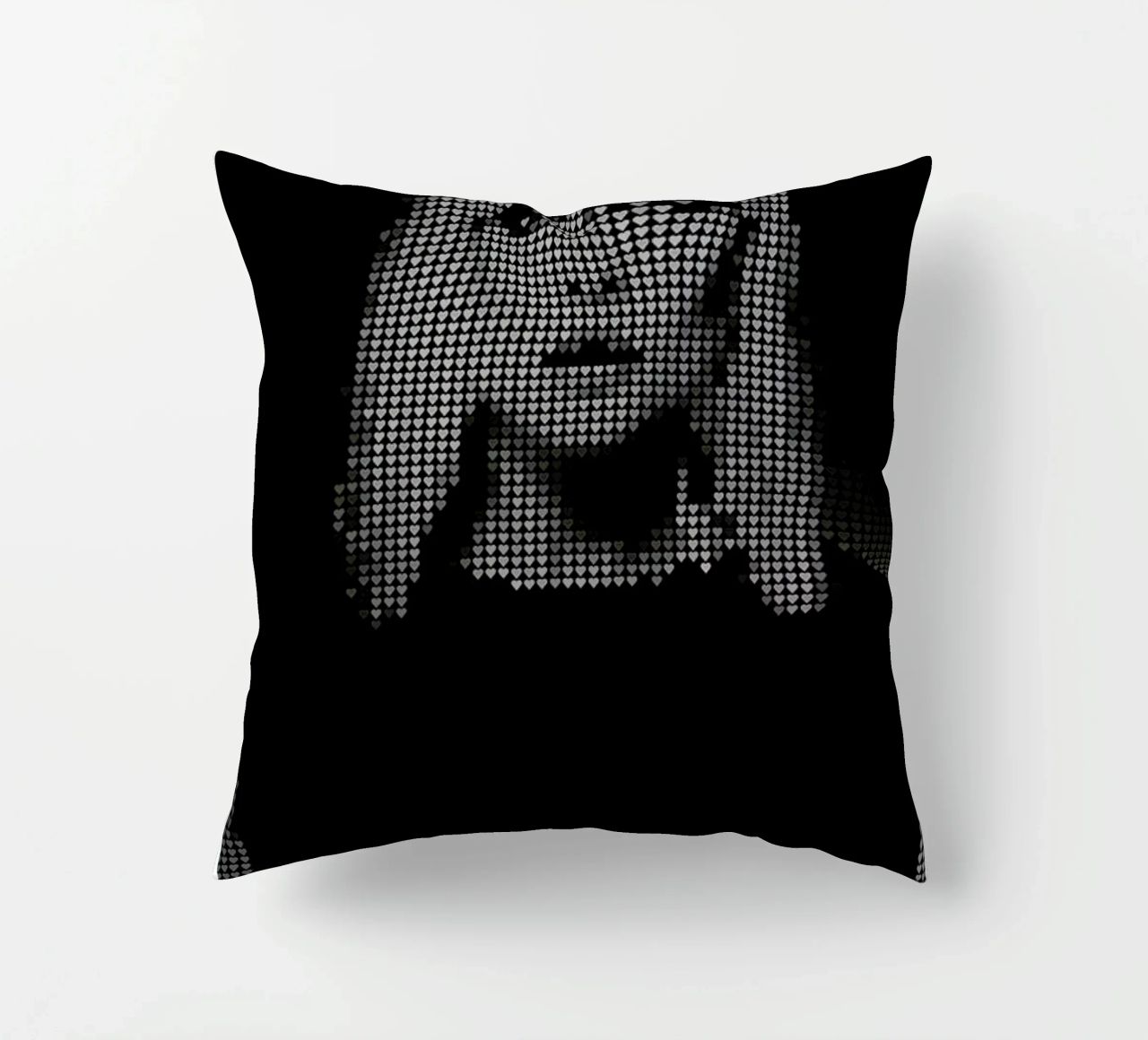 Heart Of (Black Version) cuscino da Robotic Ewe