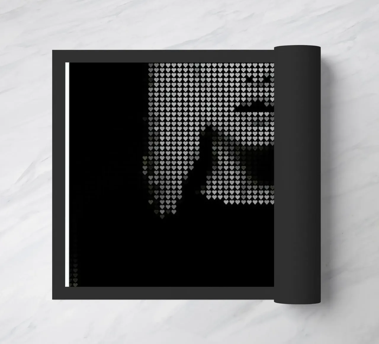 Heart Of (Black Version) doormat by Robotic Ewe