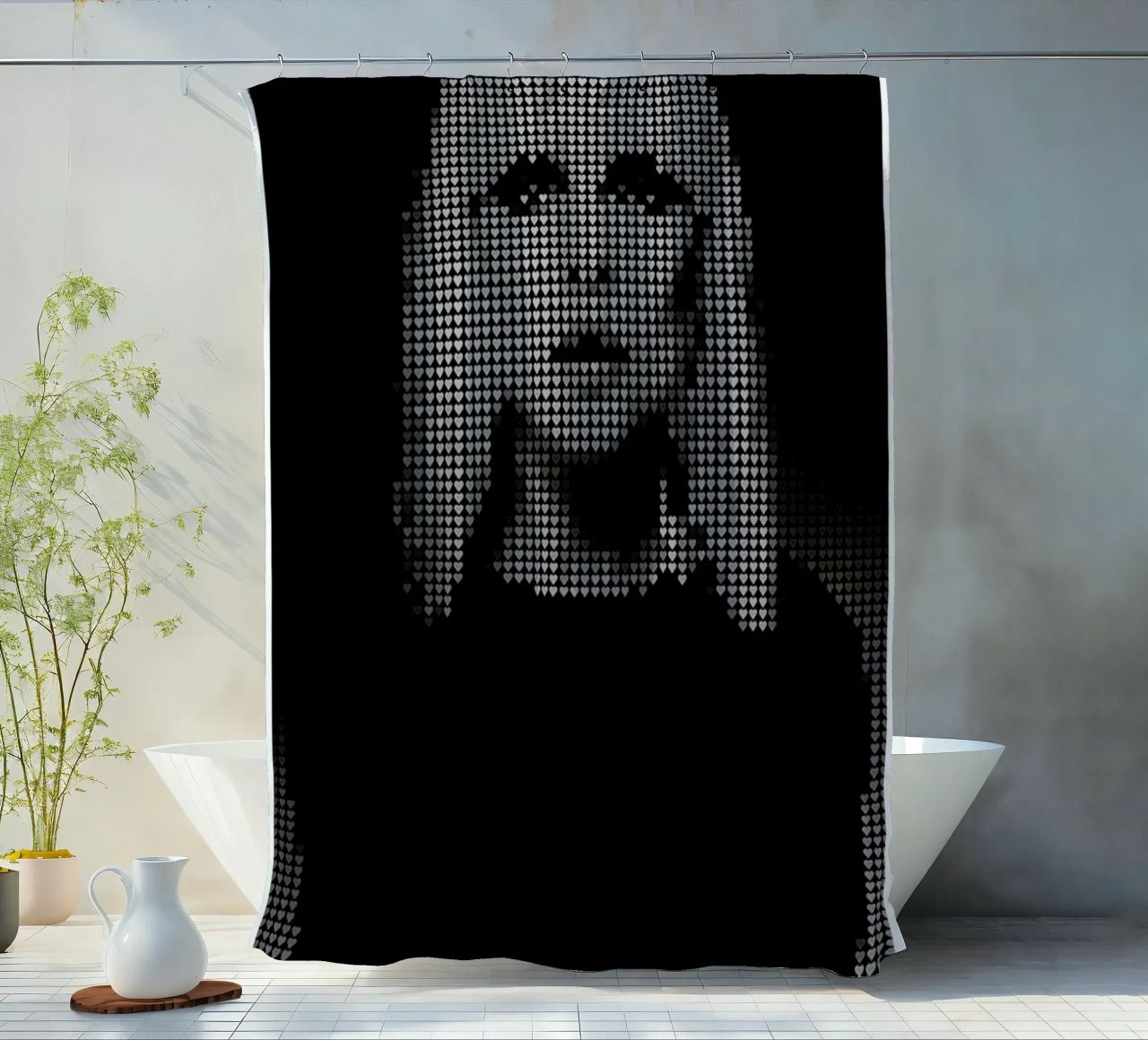 Heart Of (Black Version) tenda da doccia da Robotic Ewe