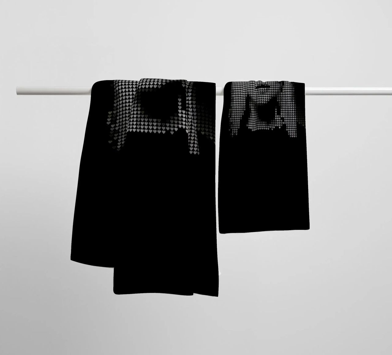 Heart Of (Black Version) asciugamano da bagno da Robotic Ewe