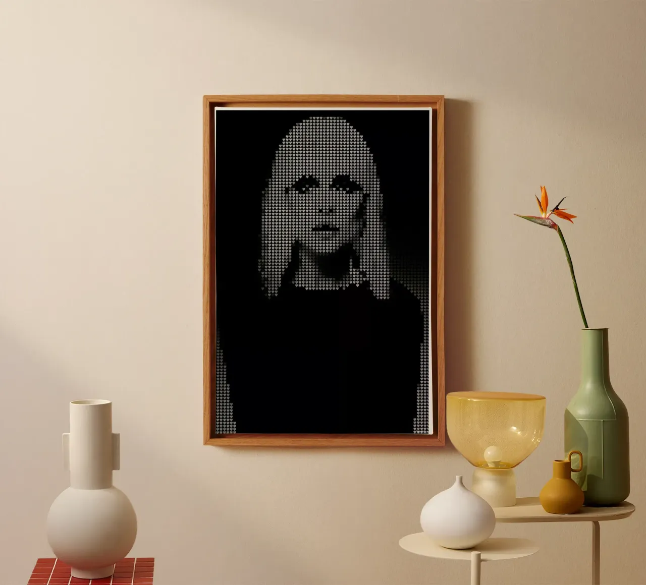 Heart Of (Black Version) canvas met Baklijst van Robotic Ewe