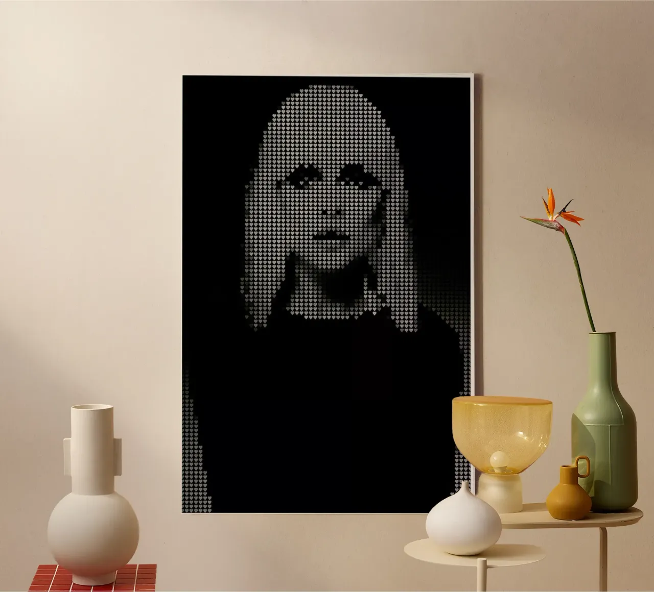 Heart Of (Black Version) canvas met Baklijst van Robotic Ewe