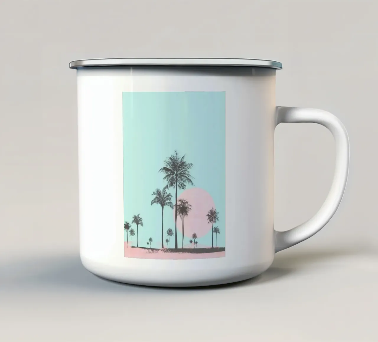palm in art sunset tazza in smalto da matthen