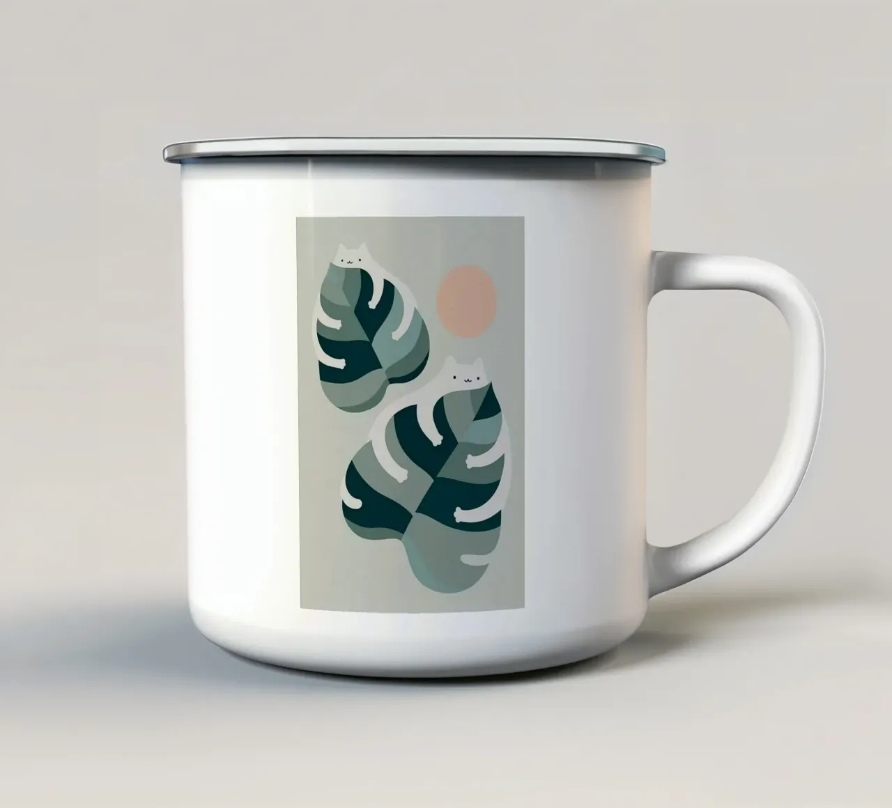 cat leaf shape tazza in smalto da grace