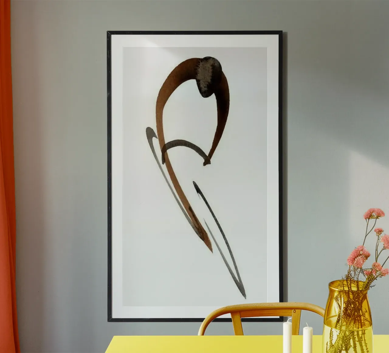 abstract ink shape poster da comura
