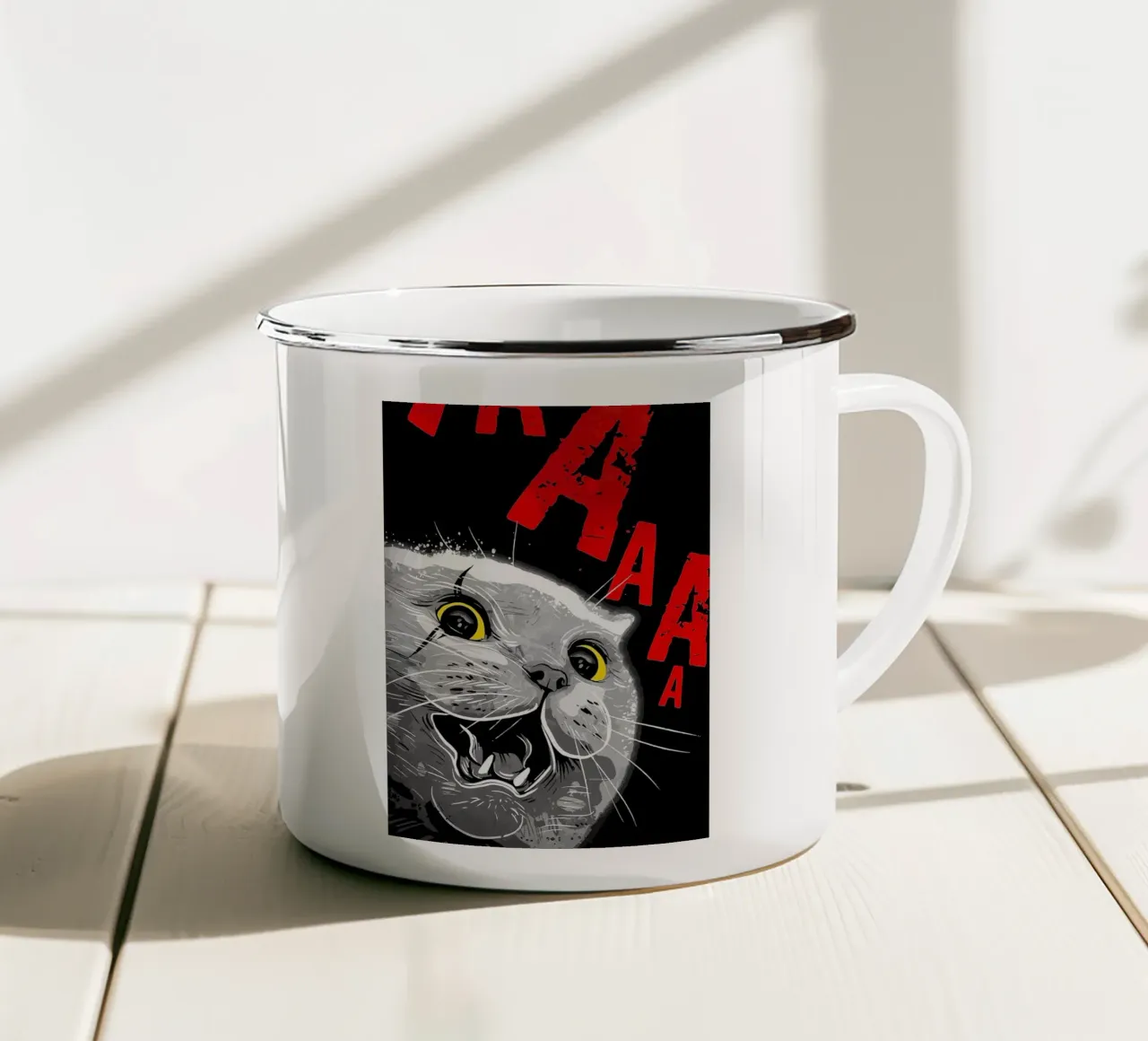 Gatto carino tazza in smalto da Arjun