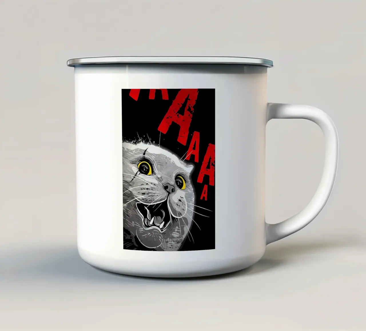 Gatto carino tazza in smalto da Arjun