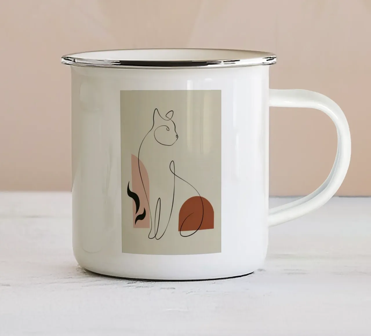 cat line in shape color tazza in smalto da grace