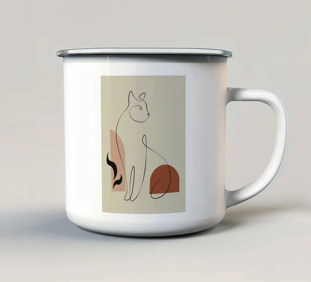 cat line in shape color tazza in smalto da grace