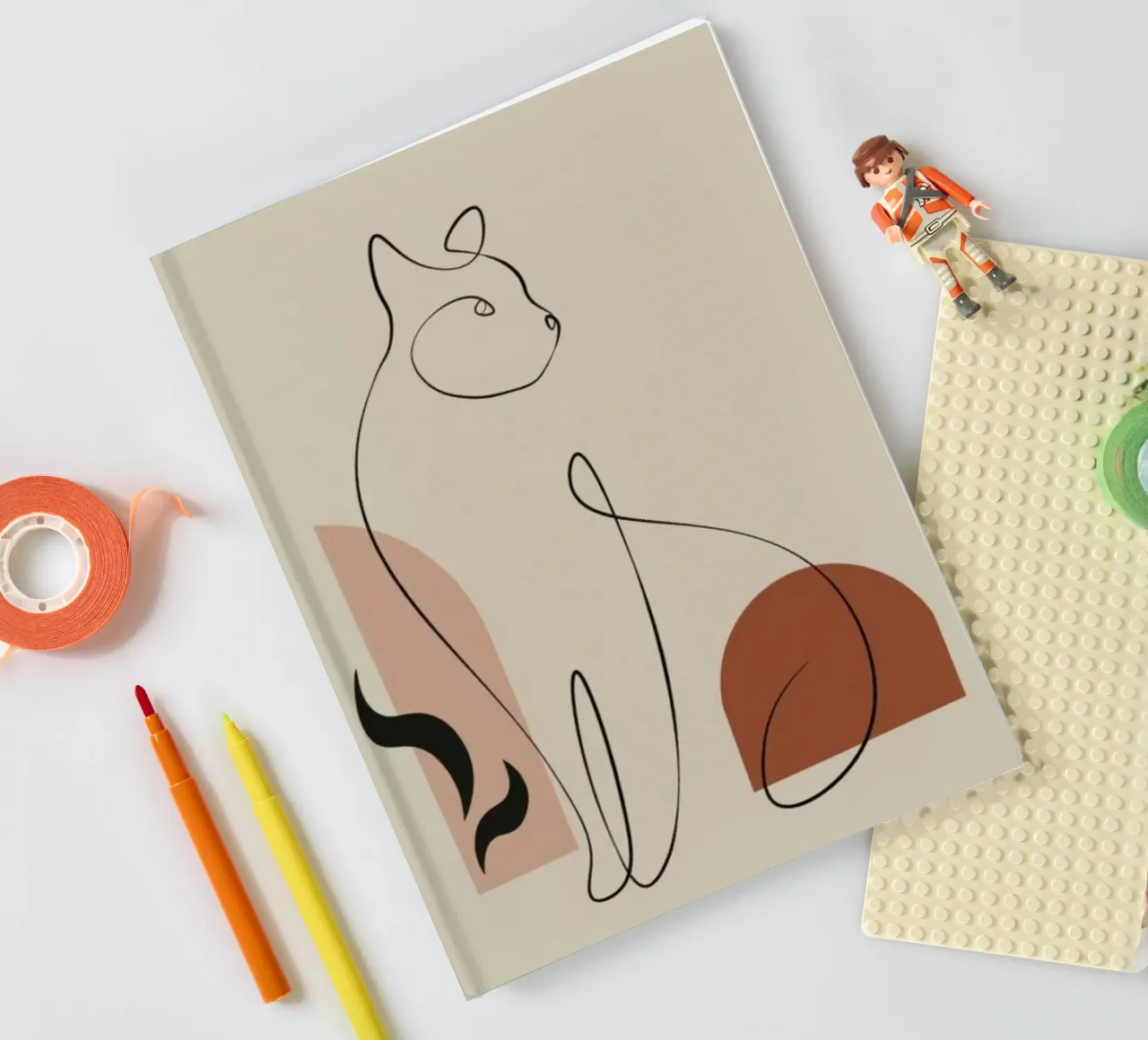 cat line in shape color diario da grace