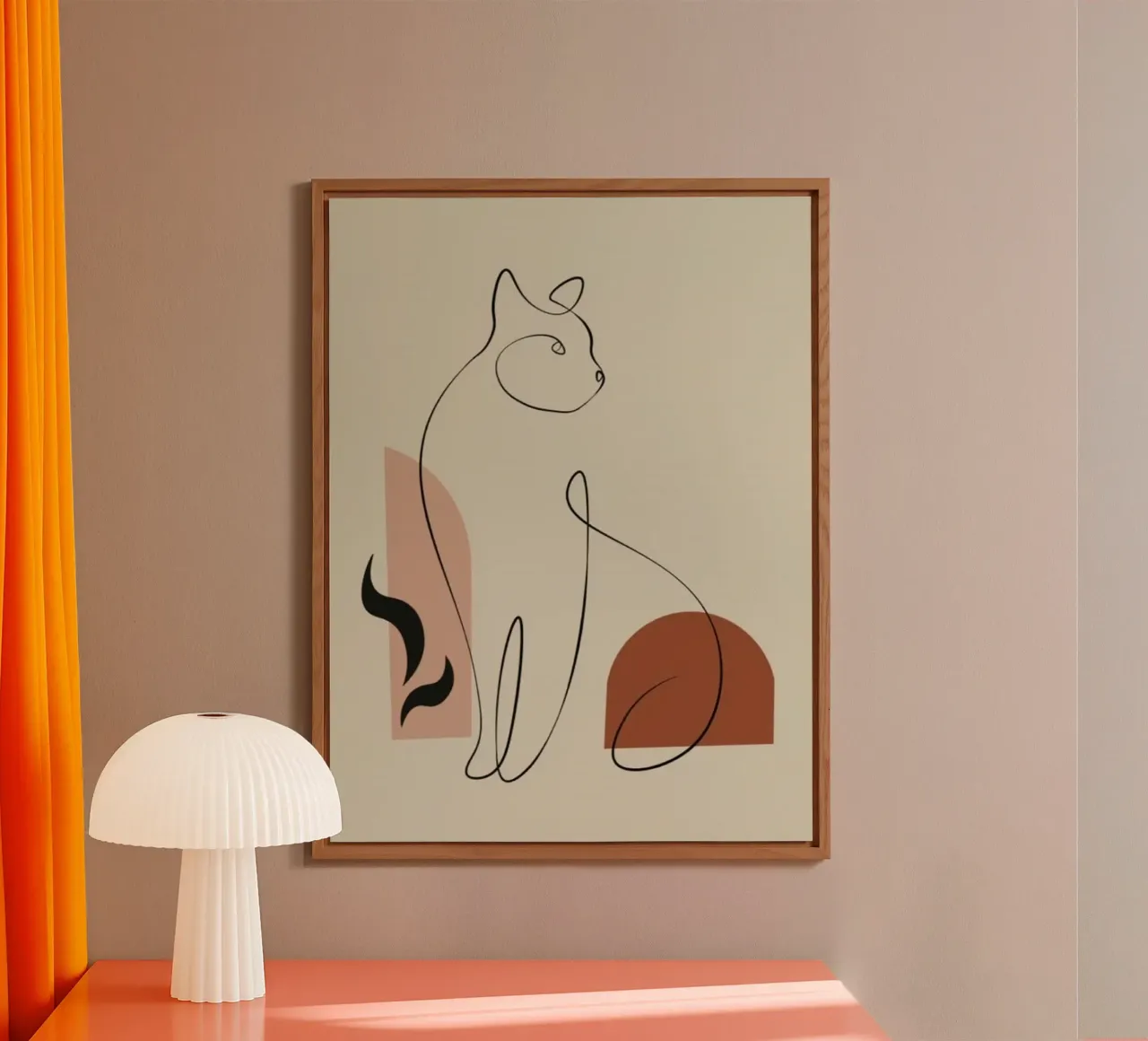 cat line in shape color alluminio dibond da grace