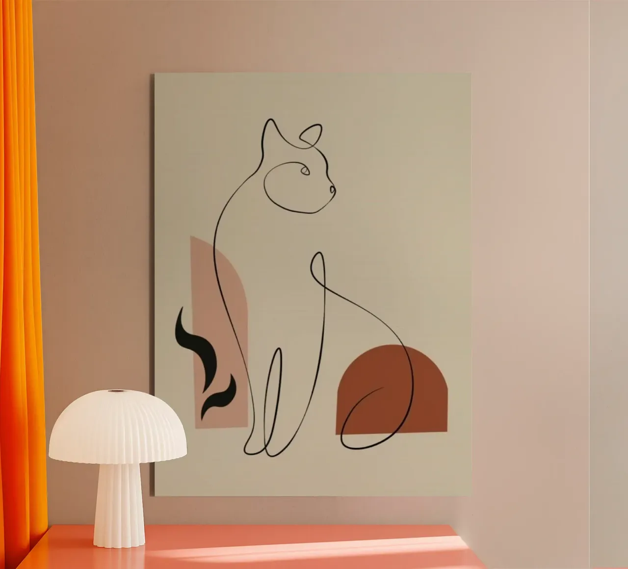 cat line in shape color alluminio dibond da grace
