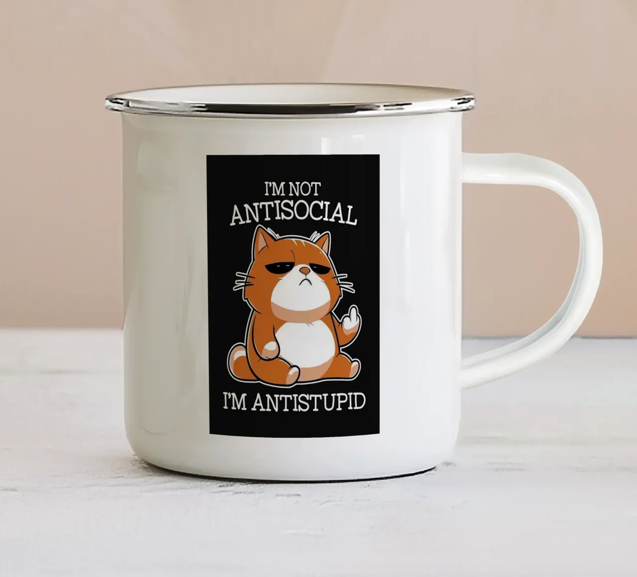 Non sono antisociale tazza in smalto da Arjun