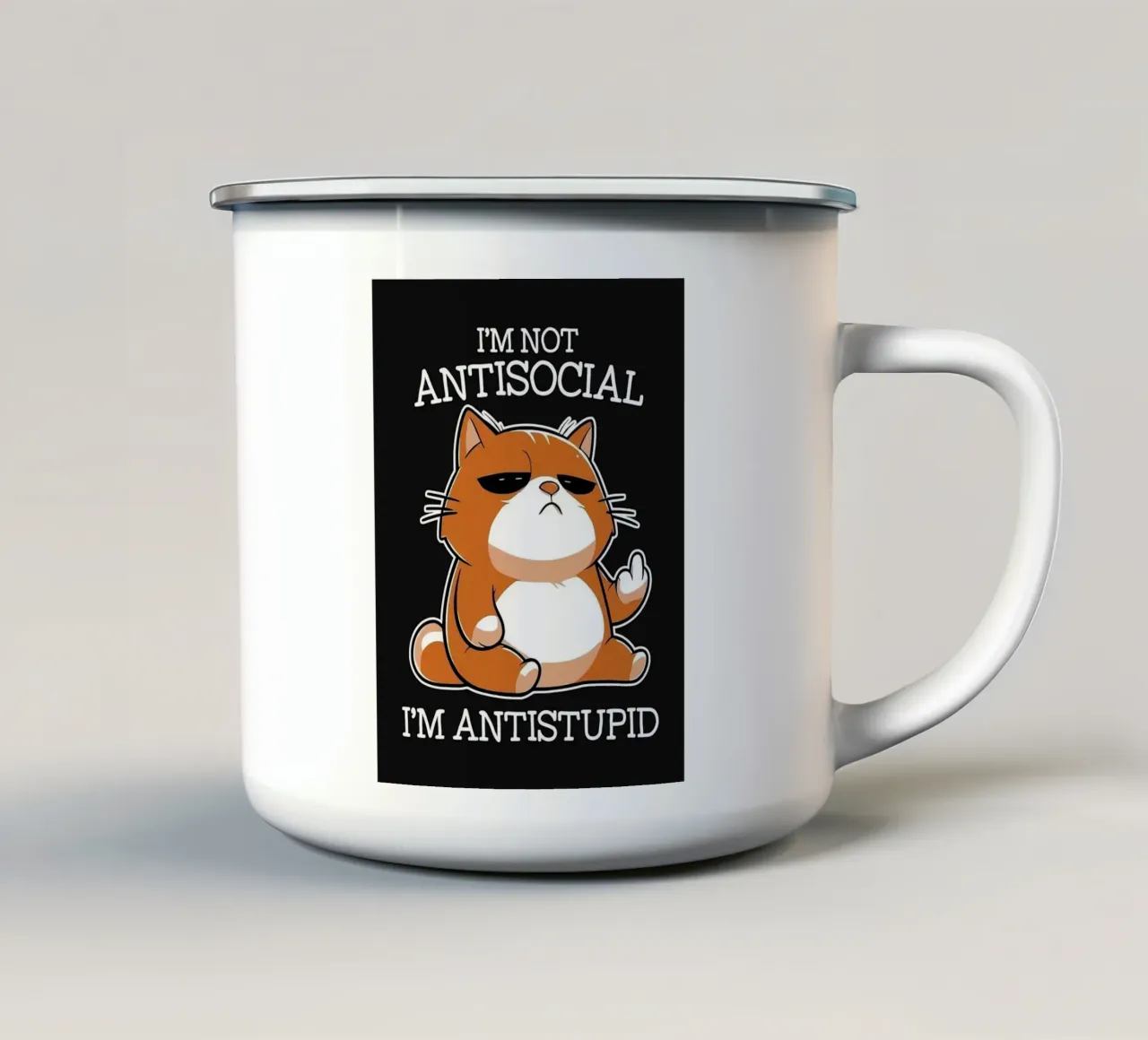 Non sono antisociale tazza in smalto da Arjun