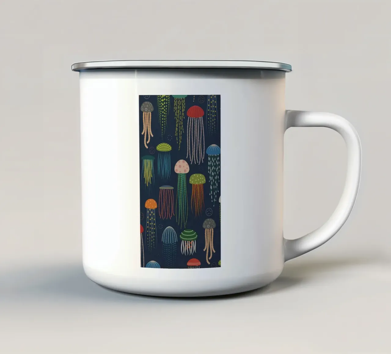 jellyfish posture tazza in smalto da comura