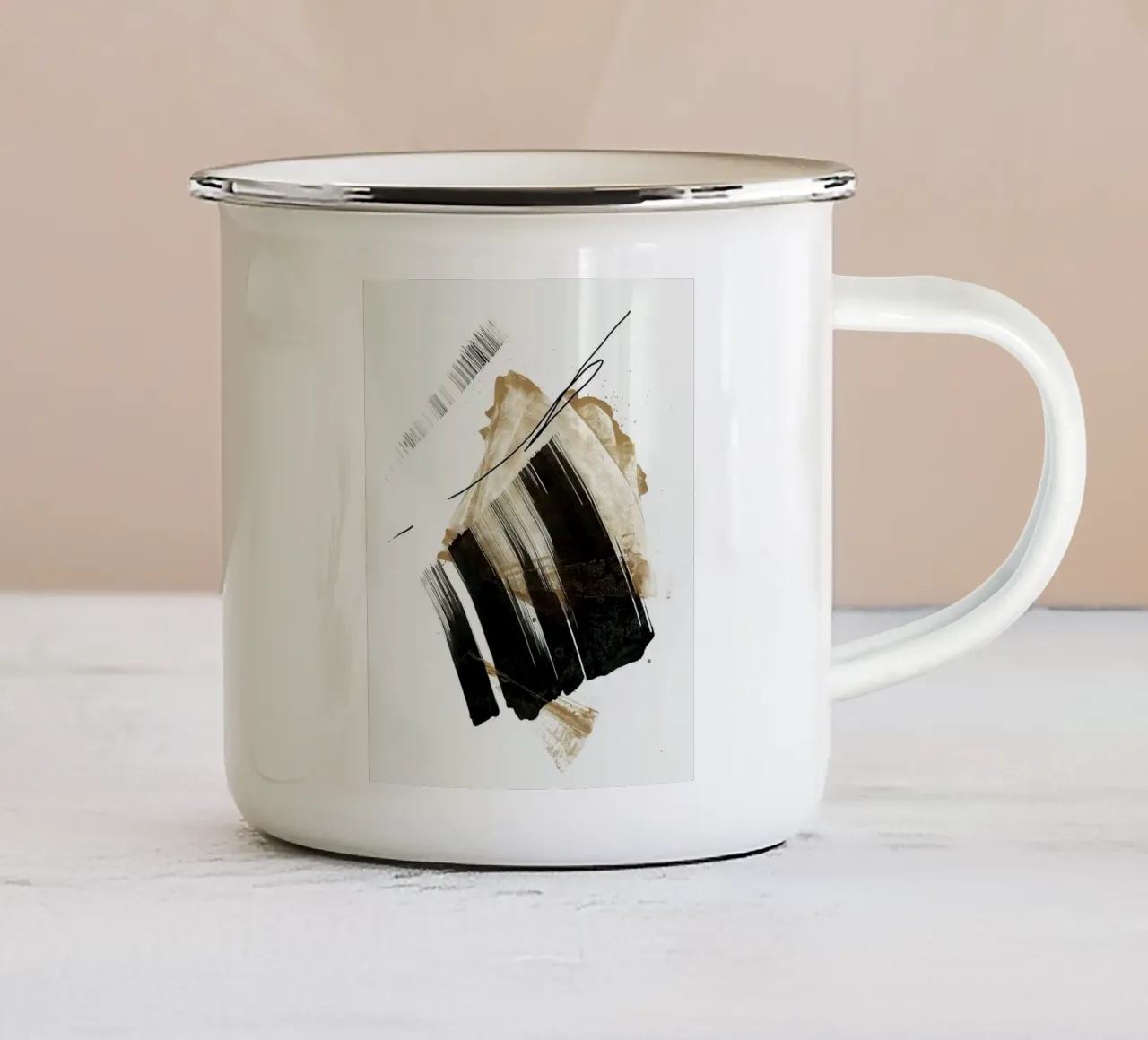 ink art shape minimal tazza in smalto da comura