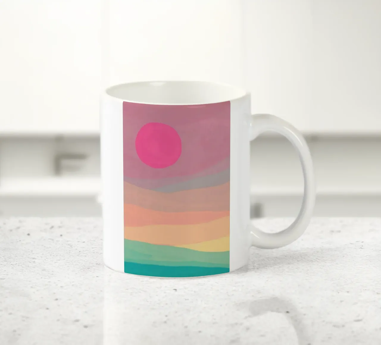 sunset abstract gradient tazza in ceramica da comura