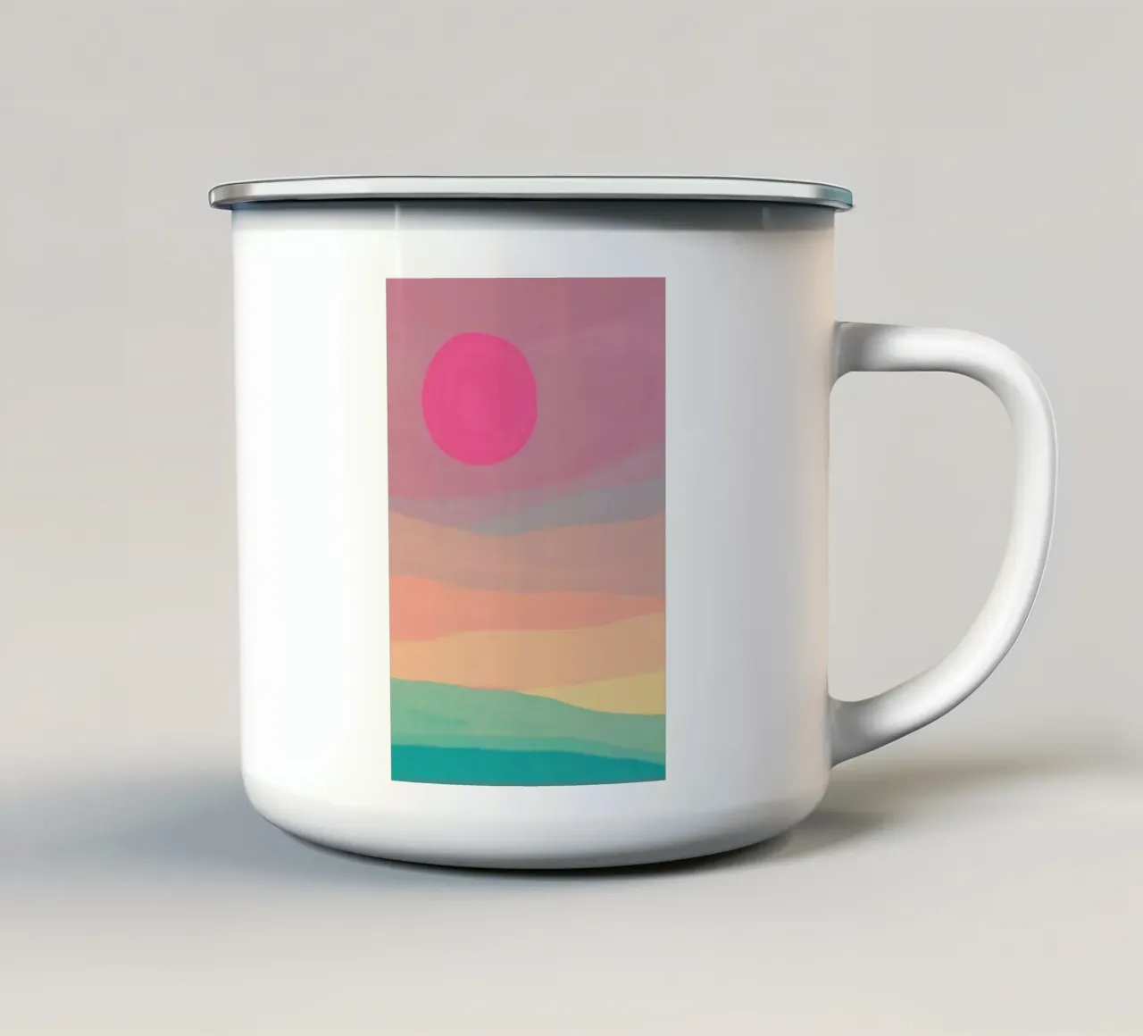 sunset abstract gradient tazza in smalto da comura