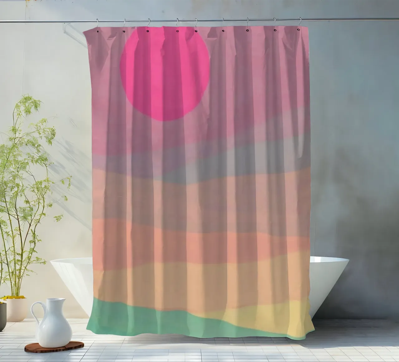 sunset abstract gradient tenda da doccia da comura